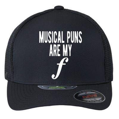 Musical Puns Are My Forte Band Instrument Fun Music Flexfit Unipanel Trucker Cap