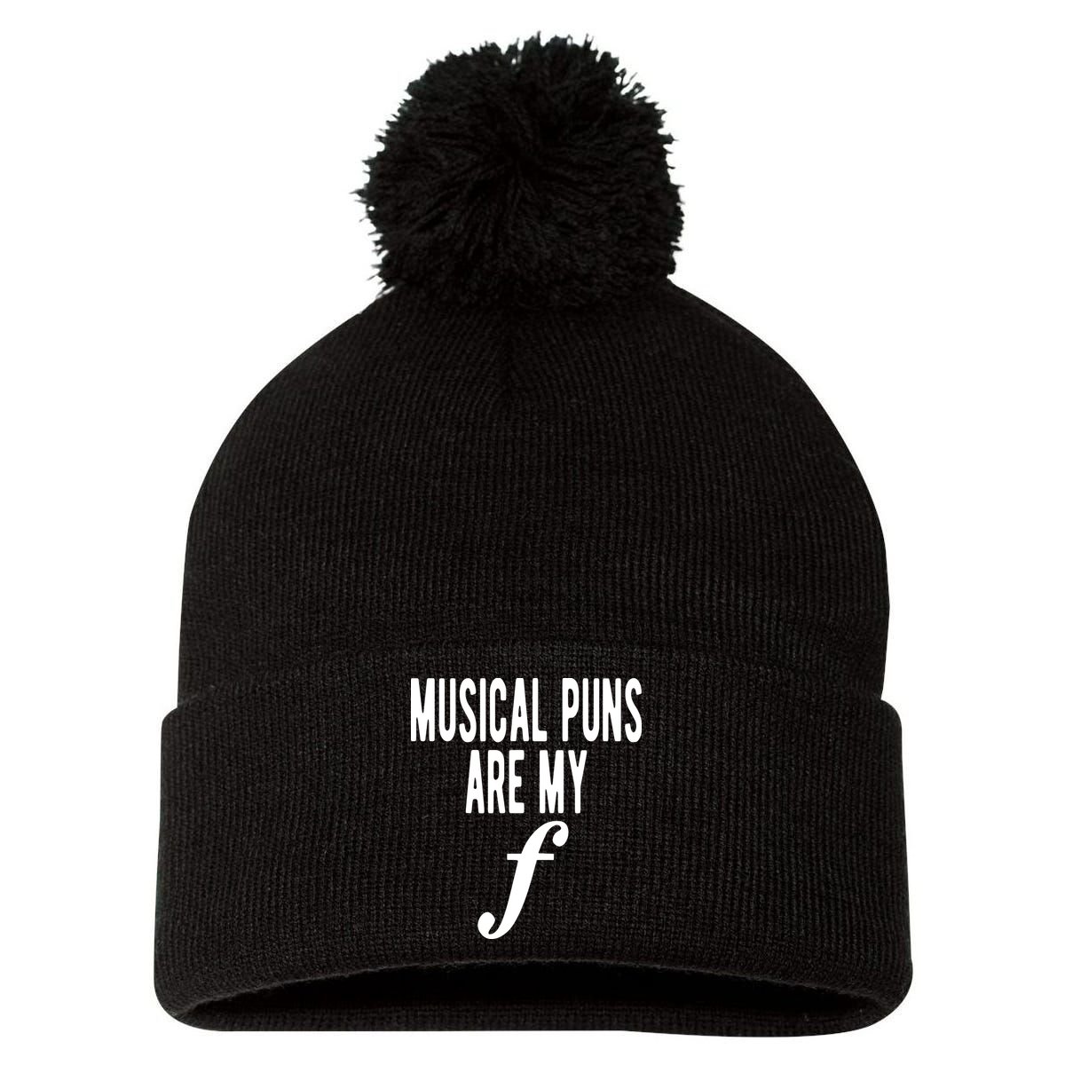 Musical Puns Are My Forte Band Instrument Fun Music Pom Pom 12in Knit Beanie