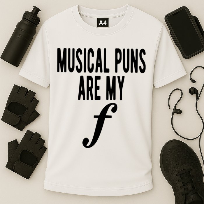 Musical Puns Are My Forte Band Instrument Fun Music Cooling Performance Crew T-Shirt