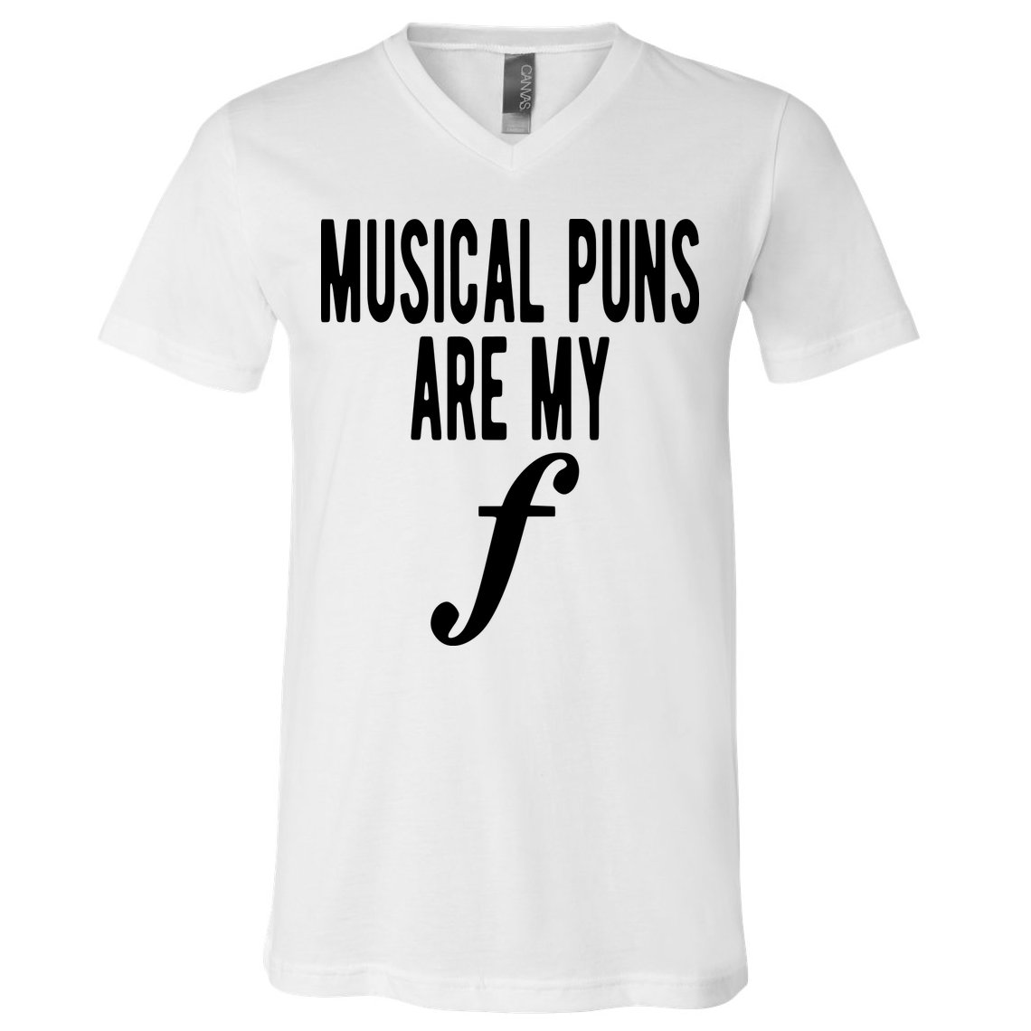 Musical Puns Are My Forte Band Instrument Fun Music V-Neck T-Shirt