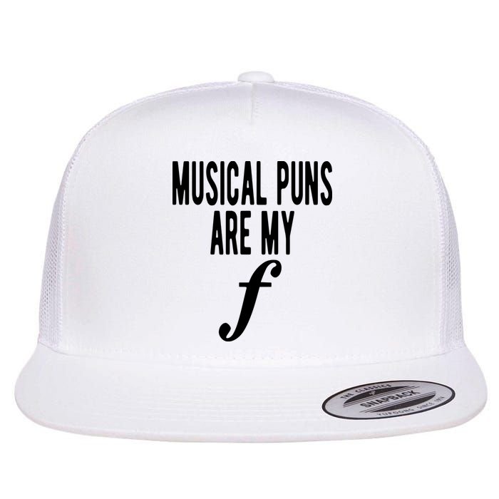 Musical Puns Are My Forte Band Instrument Fun Music Flat Bill Trucker Hat