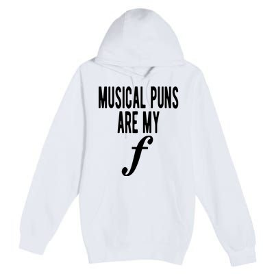 Musical Puns Are My Forte Band Instrument Fun Music Premium Pullover Hoodie