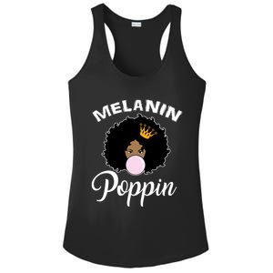 Melanin Poppin Afro Queen Cool Black History Month Gift Ladies PosiCharge Competitor Racerback Tank