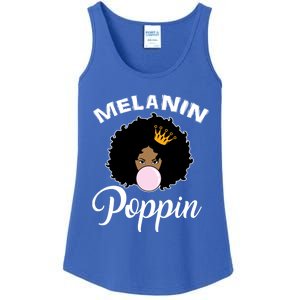 Melanin Poppin Afro Queen Cool Black History Month Gift Ladies Essential Tank