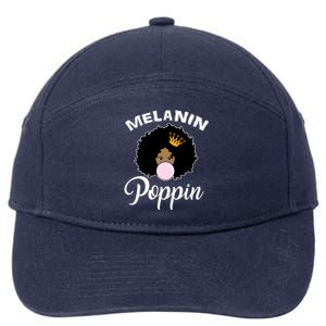 Melanin Poppin Afro Queen Cool Black History Month Gift 7-Panel Snapback Hat