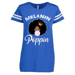 Melanin Poppin Afro Queen Cool Black History Month Gift Enza Ladies Jersey Football T-Shirt