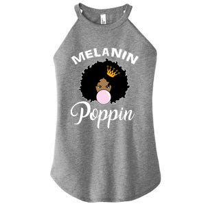 Melanin Poppin Afro Queen Cool Black History Month Gift Women's Perfect Tri Rocker Tank