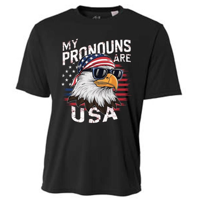 My Pronouns Are Usa Patriotic Eagle Cooling Performance Crew T-Shirt