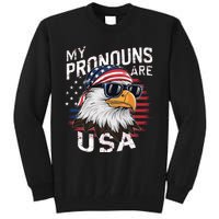 My Pronouns Are Usa Patriotic Eagle Tall Sweatshirt