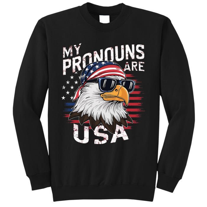 My Pronouns Are Usa Patriotic Eagle Tall Sweatshirt