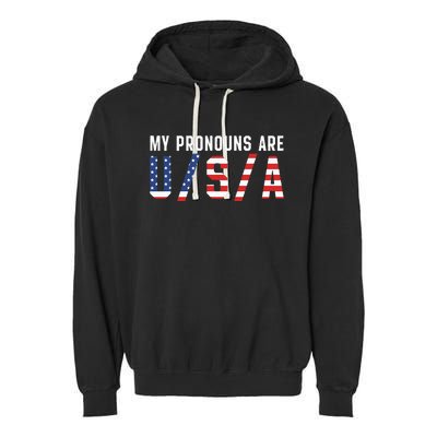 My Pronouns Are Usa Apparel Garment-Dyed Fleece Hoodie