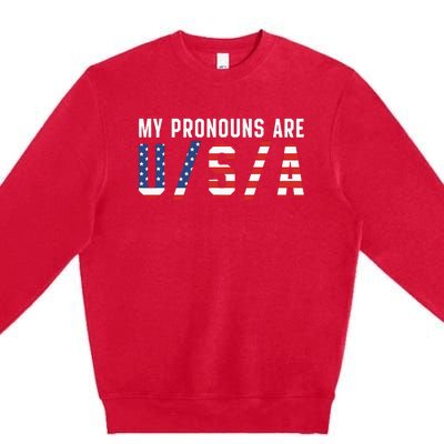 My Pronouns Are Usa Apparel Premium Crewneck Sweatshirt