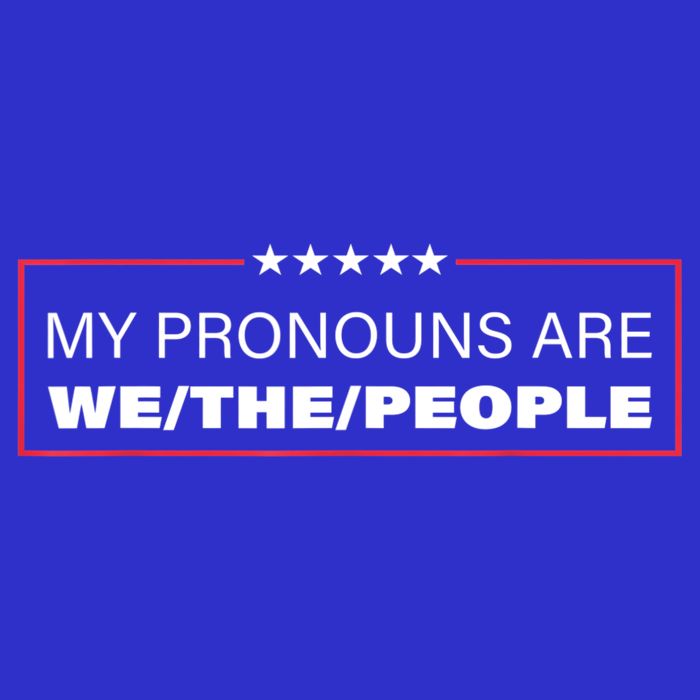 My Pronouns Are We The People Short Acrylic Beanie
