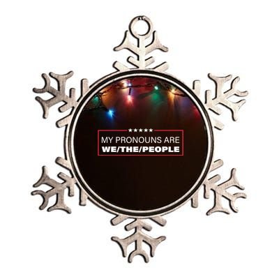 My Pronouns Are We The People Metallic Star Ornament