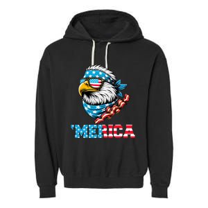 Merican Patriotic Apparel July 4th Celebrations Usa Pride Garment-Dyed Fleece Hoodie