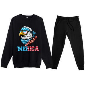 Merican Patriotic Apparel July 4th Celebrations Usa Pride Premium Crewneck Sweatsuit Set