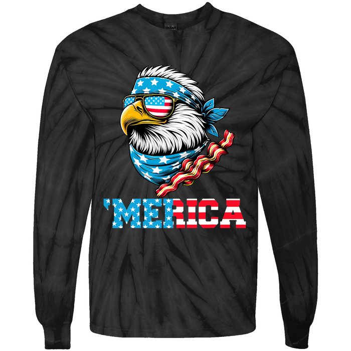 Merican Patriotic Apparel July 4th Celebrations Usa Pride Tie-Dye Long Sleeve Shirt