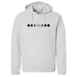 Moon Phases Astronomy Performance Fleece Hoodie