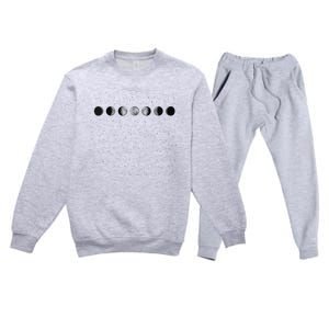 Moon Phases Astronomy Premium Crewneck Sweatsuit Set