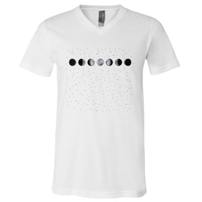 Moon Phases Astronomy V-Neck T-Shirt