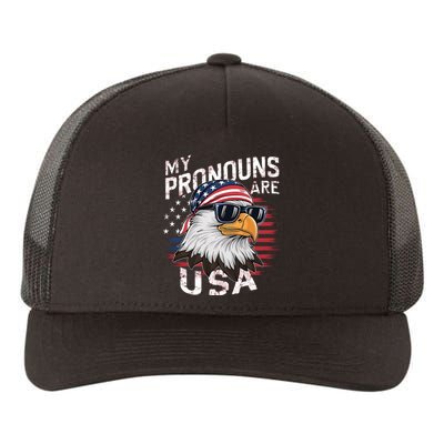 My Pronouns Are Usa Patriotic Eagle Funny 4th Of July Yupoong Adult 5-Panel Trucker Hat