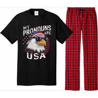 My Pronouns Are Usa Patriotic Eagle Funny 4th Of July Pajama Set