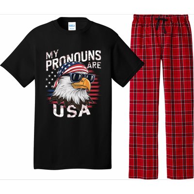 My Pronouns Are Usa Patriotic Eagle Funny 4th Of July Pajama Set