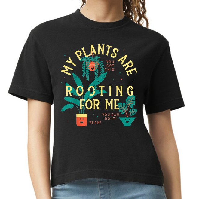 My Plants Are Rooting For Me Plant funny gardening Comfort Colors Boxy T-Shirt