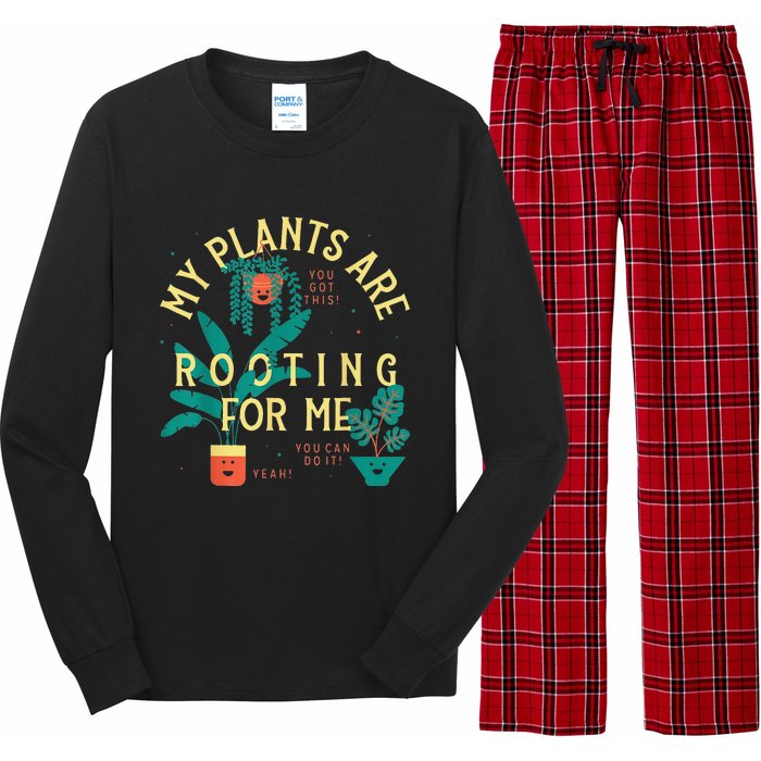 My Plants Are Rooting For Me Plant funny gardening Long Sleeve Pajama Set