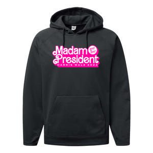 Madam President And Tim Harris & Tim Walz 2024 Performance Fleece Hoodie