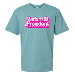 Madam President And Tim Harris & Tim Walz 2024 Sueded Cloud Jersey T-Shirt