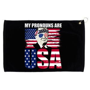 My Pronouns Are Usa Donald Trump Patriotic Grommeted Golf Towel