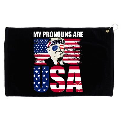 My Pronouns Are Usa Donald Trump Patriotic Grommeted Golf Towel