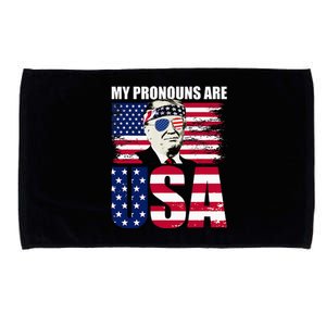 My Pronouns Are Usa Donald Trump Patriotic Microfiber Hand Towel