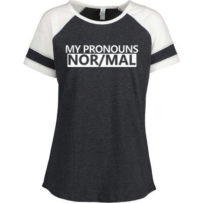 My Pronouns Are Nor Mal Enza Ladies Jersey Colorblock Tee