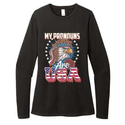 My Pronouns Are Usa Funny American Saying Womens CVC Long Sleeve Shirt