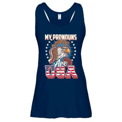 My Pronouns Are Usa Funny American Saying Ladies Essential Flowy Tank