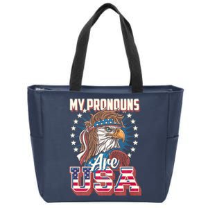 My Pronouns Are Usa Funny American Saying Zip Tote Bag