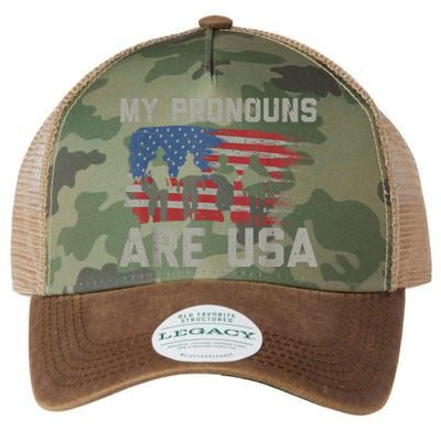 My Pronouns Are Usa Legacy Tie Dye Trucker Hat