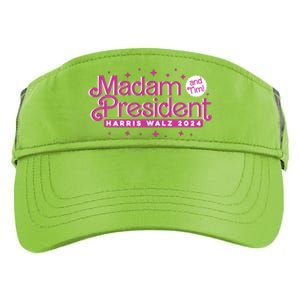 Madam President And Tim Kamala Harris And Tim Walz 2024 Adult Drive Performance Visor