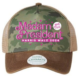 Madam President And Tim Kamala Harris And Tim Walz 2024 Legacy Tie Dye Trucker Hat