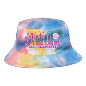 Madam President And Tim Kamala Harris And Tim Walz 2024 Tie Dye Newport Bucket Hat