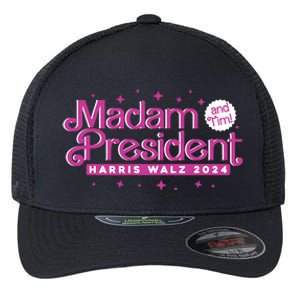 Madam President And Tim Kamala Harris And Tim Walz 2024 Flexfit Unipanel Trucker Cap