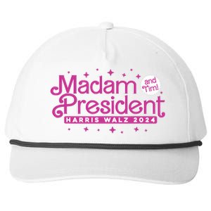 Madam President And Tim Kamala Harris And Tim Walz 2024 Snapback Five-Panel Rope Hat