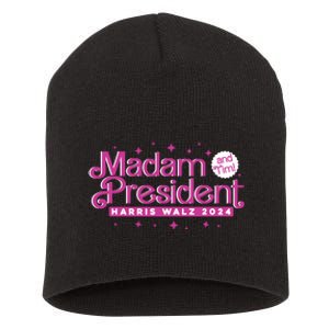 Madam President And Tim Kamala Harris And Tim Walz 2024 Short Acrylic Beanie