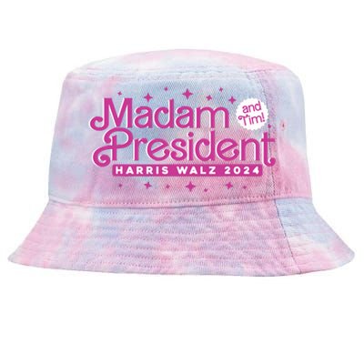 Madam President And Tim Kamala Harris And Tim Walz 2024 Tie-Dyed Bucket Hat