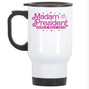 Madam President And Tim Kamala Harris And Tim Walz 2024 Stainless Steel Travel Mug