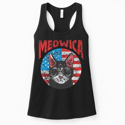 Meowica Patriotic America 4Th Of July Independence Usa Us Womens Tank Top