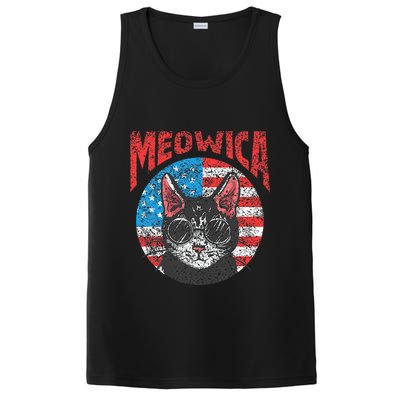 Meowica Patriotic America 4Th Of July Independence Usa Us PosiCharge Competitor Tank