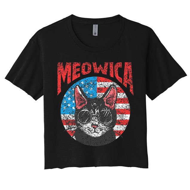 Meowica Patriotic America 4Th Of July Independence Usa Us Crop Top